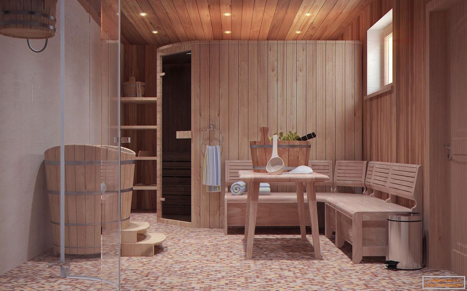 Стая за релакс в бани в скандинавски стил