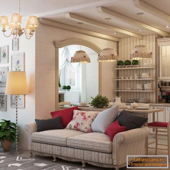 Едностаен апартамент - интериорен дизайн в стила на Прованс