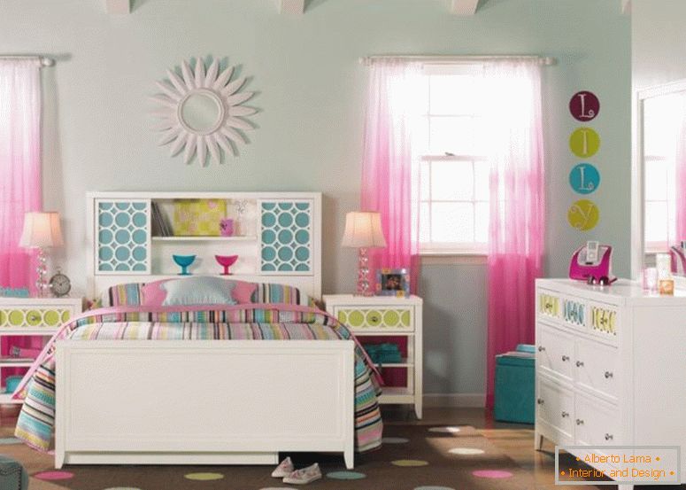 мода-бяла боя-дървени-IKEA двустаен-мебели-с-в пълен размер, библиотека-табла, използващи-цветни ленти-модел-тематични легла-за най-вдъхновяващо-юношески момиче двустаен-decoration- 1120x799