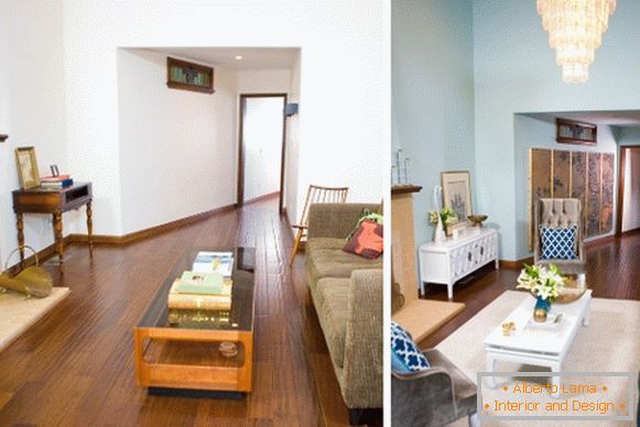 Интериорен дизайн на частна снимка на къща преди и след