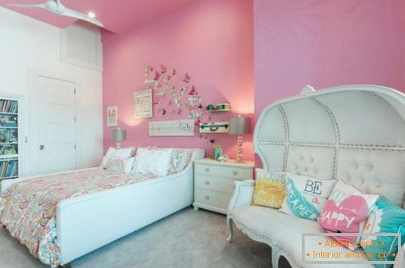 интериорен дизайн на детска стая за момиче фото