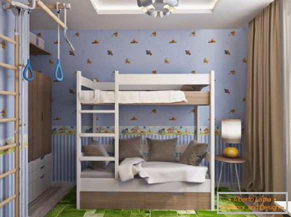 интериор на малка детска стая за две деца, снимка 62