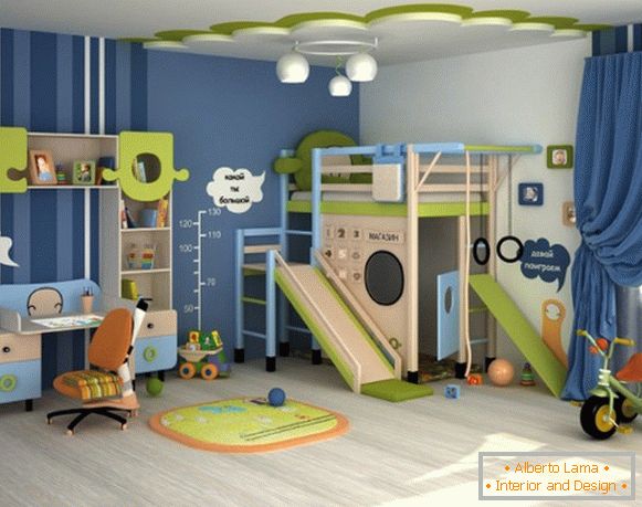 симпатичный интериор на детска спалня для мальчика