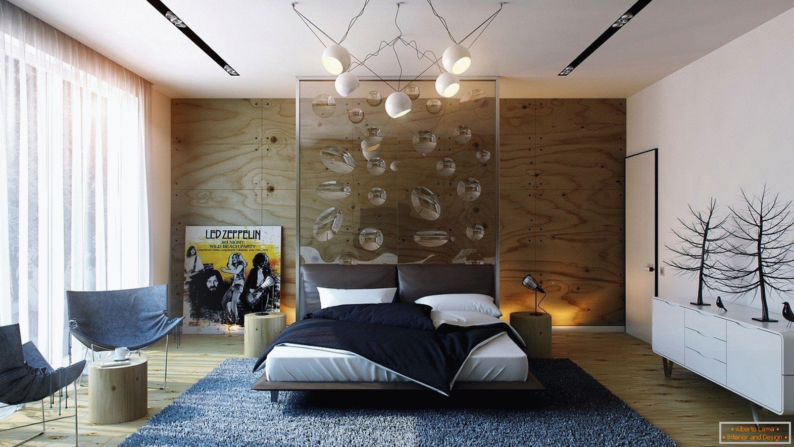 Модерен дизайн на интериора на спалнята