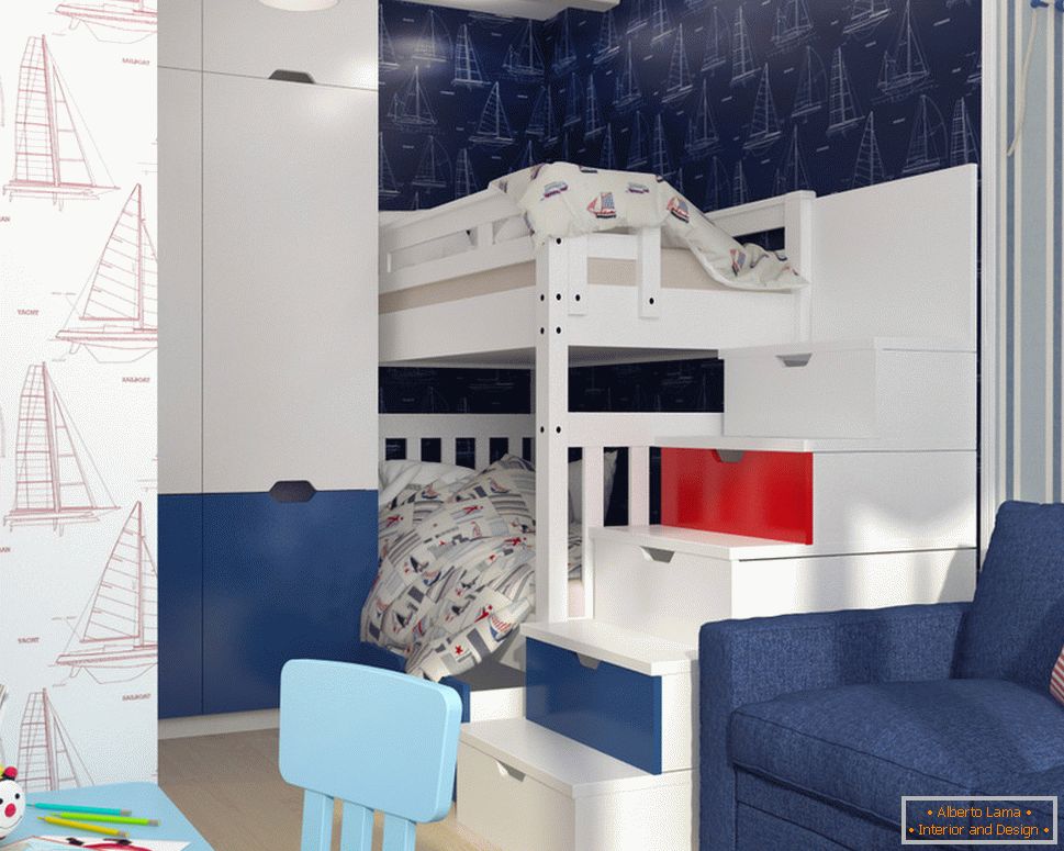 Интериор на детска стая в малък апартамент