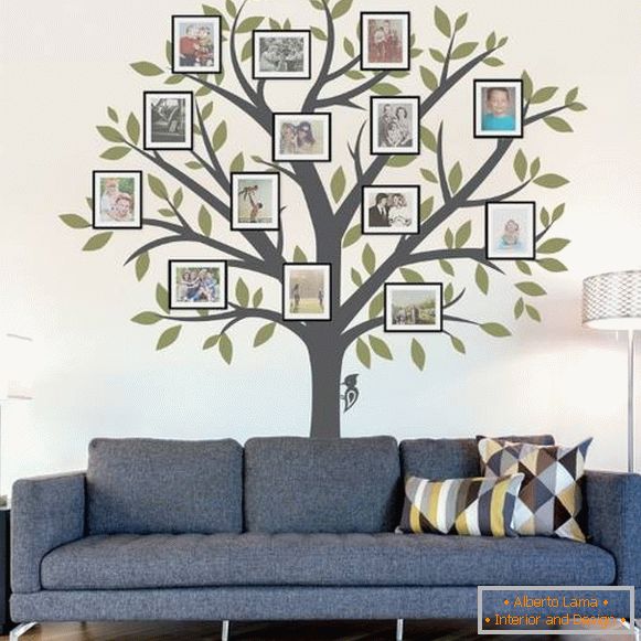 Семейно дърво - стикер за декорация на стени