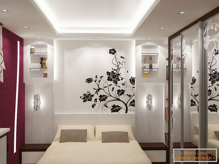 Спалня с нотки на японски стил.