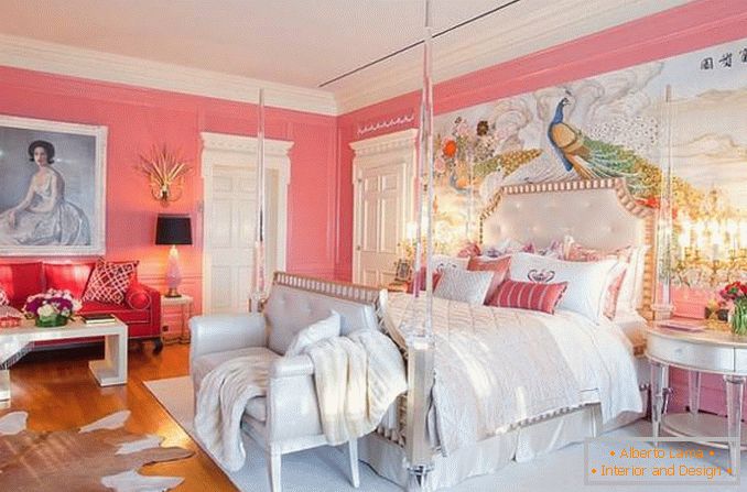 Стилен еклектизъм в розовата спалня
