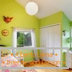 Зелено в дизайна на детската стая
