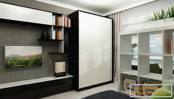 как най-добре да уреди мебели в едностаен апартамент, снимка 8