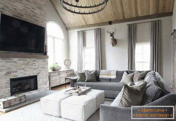 Красива стая във вашата къща - комбинация от материали и стилове в интериора