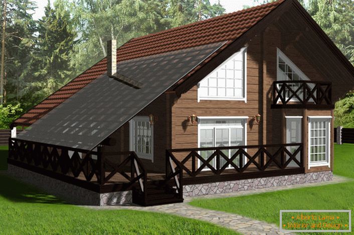 Проектът на селска къща в скандинавски стил е дипломната работа на завършил дизайнерския отдел на Московския университет.