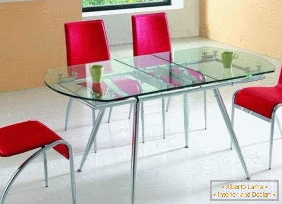 маса, кухня, стъкло, сгъваем, снимка 8