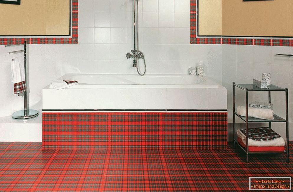Шотландска килия в дизайна на банята