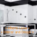 Черно-бяла клетка в дизайна на банята