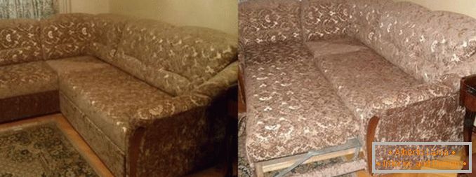 Прецветяване на мека мебел преди и след, снимка 14