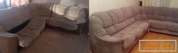 Изваждане на тапицирани мебели преди и след, снимка 17