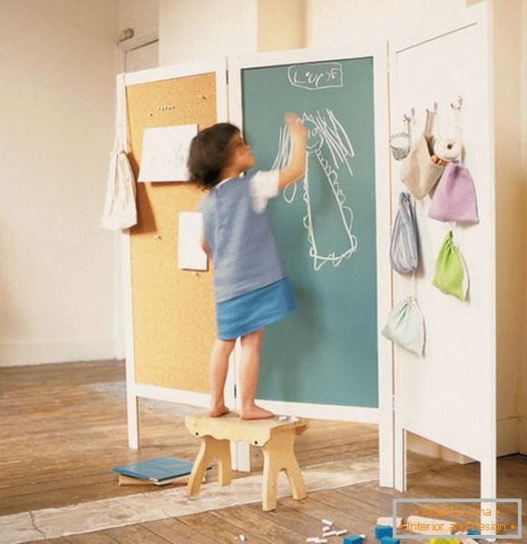 Екранът в интериорния дизайн на детската стая