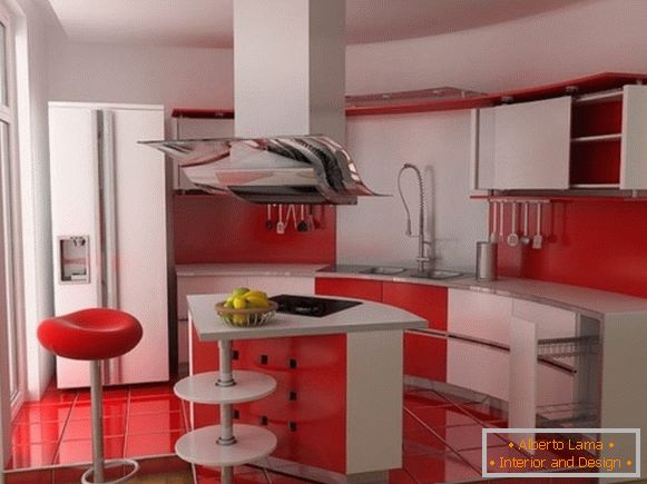 Червена кухня дизайн снимка 21