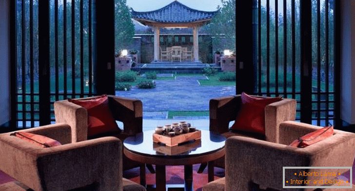 Дизайнът на хола в Banyan Tree Lijiang