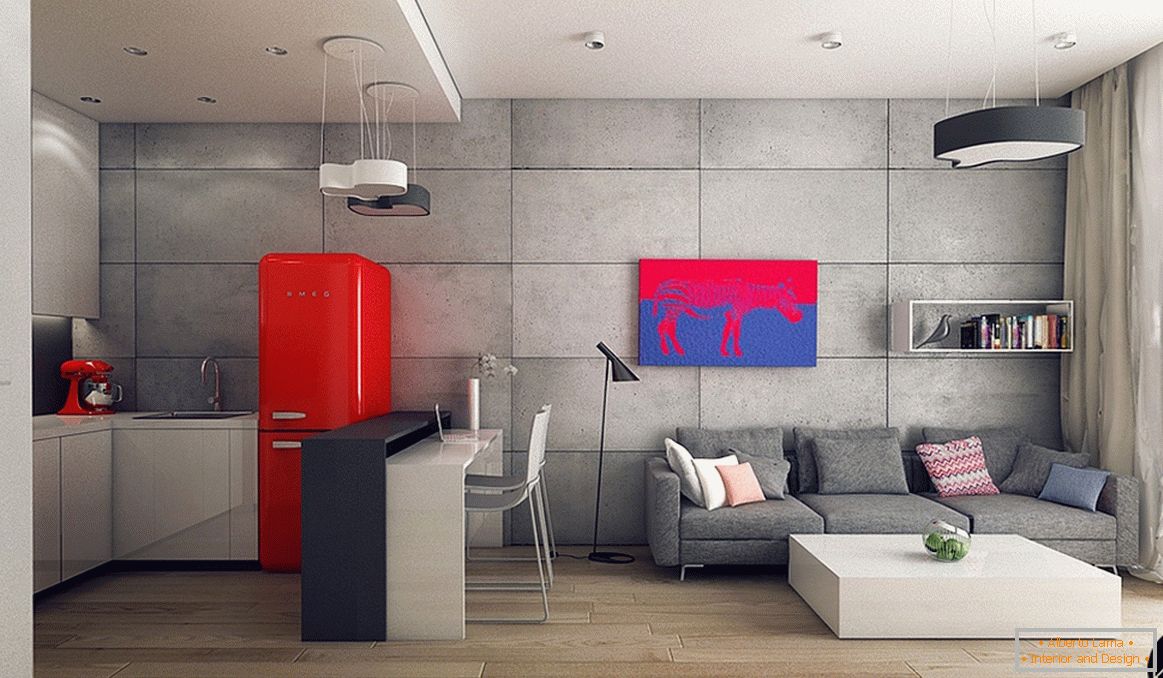 Интериорен дизайн студио апартамент от Kaeel група