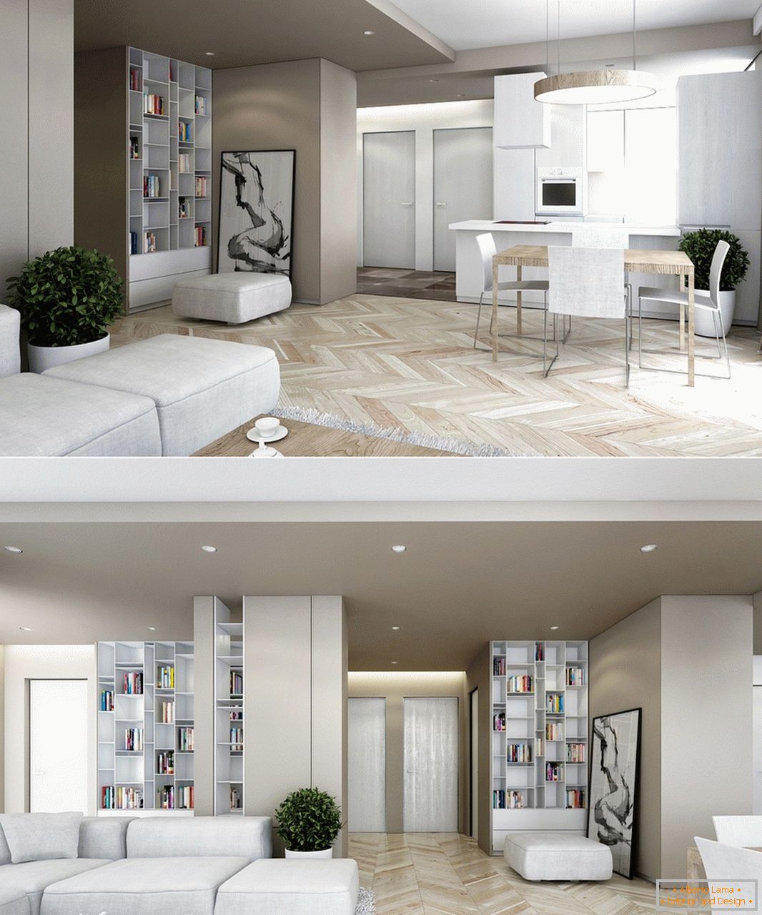 Интериорен дизайн студио апартамент от Kaeel група