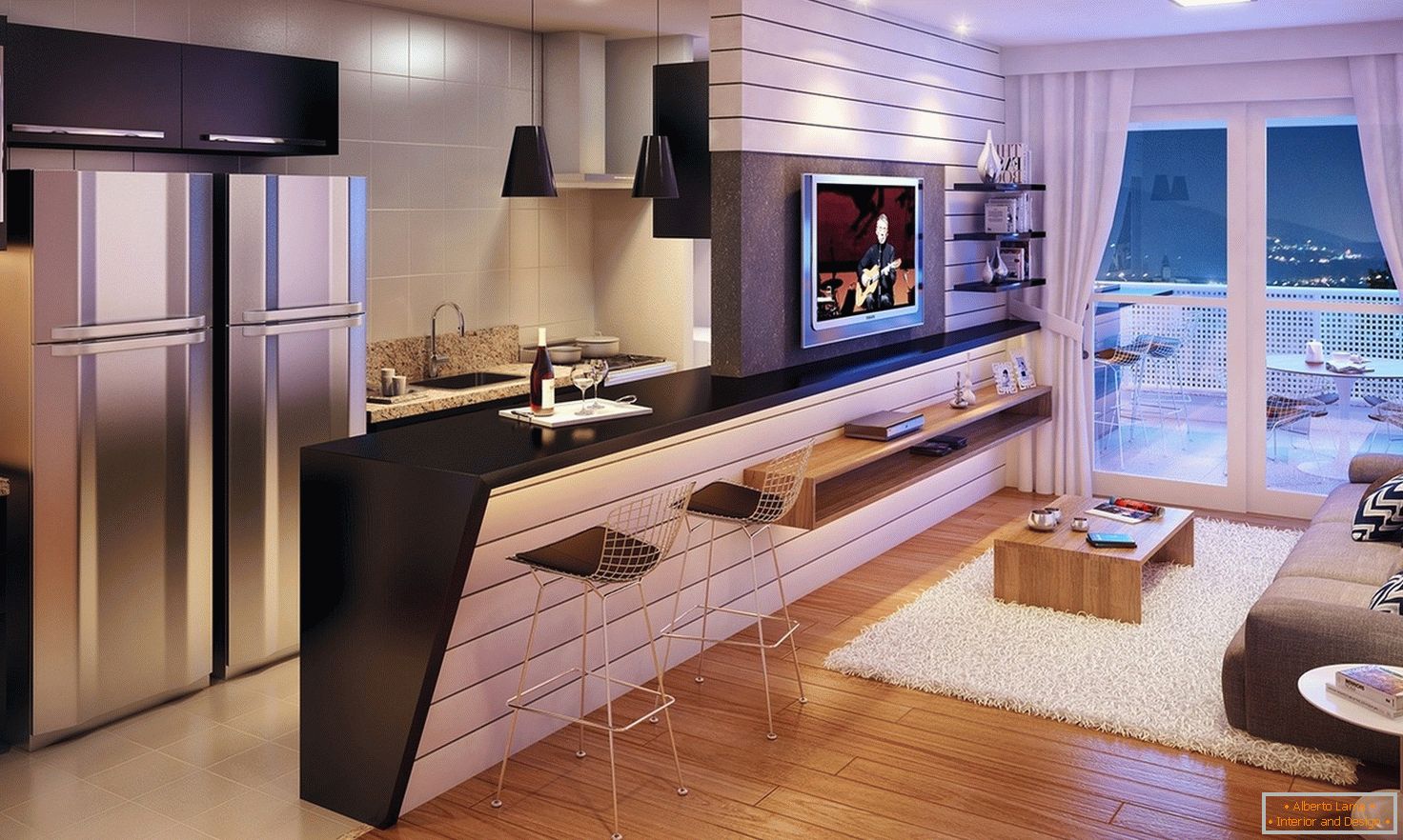 Интериорен дизайн студио апартамент от Imagine3D