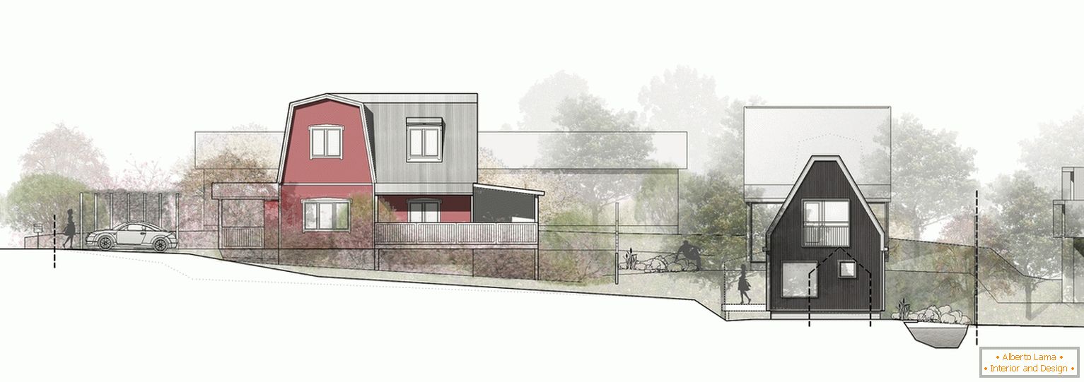 Фасади на къщи в малко селце - проект