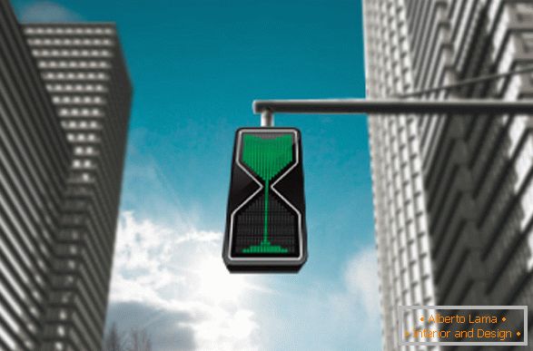Трафик светлина с изображение на пясъчен часовник