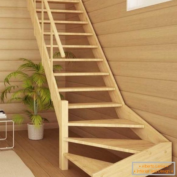 Дървени стълби в частна къща - снимки в модерен стил