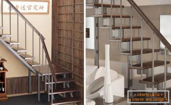 Походни стълби в частна къща - снимка от метал