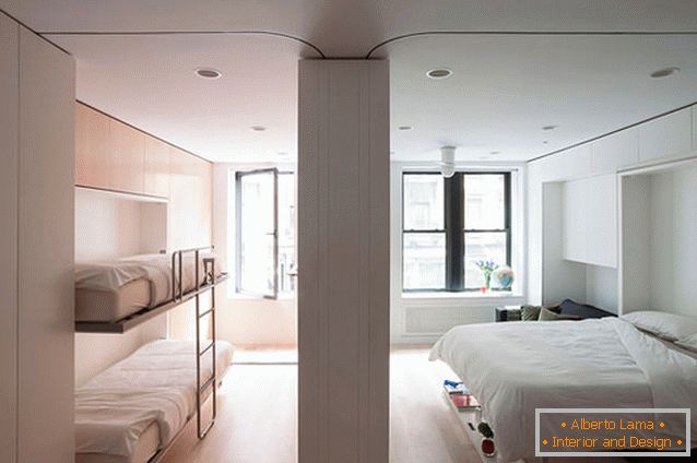 Спалня и детски мултифункционален апартамент-трансформатор в Ню Йорк