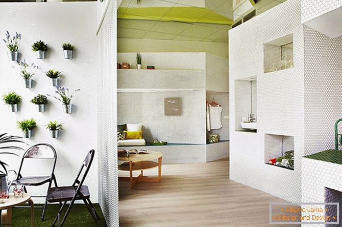 Мозаечен дизайн на малък апартамент
