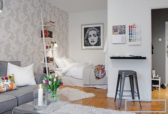 Интериор на малък шведски апартамент