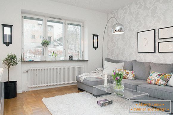Интериор на малък шведски апартамент