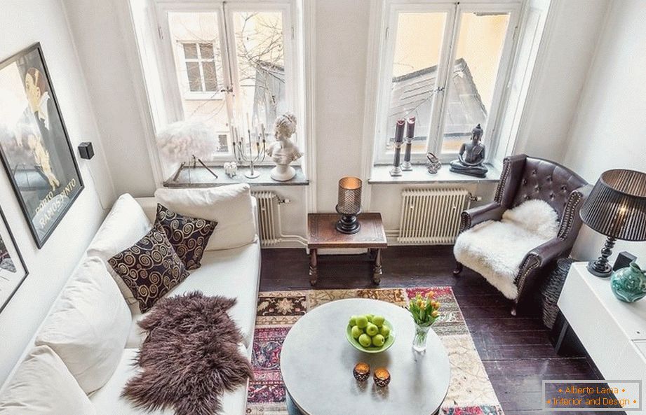 Интериор на едностаен апартамент в Швеция