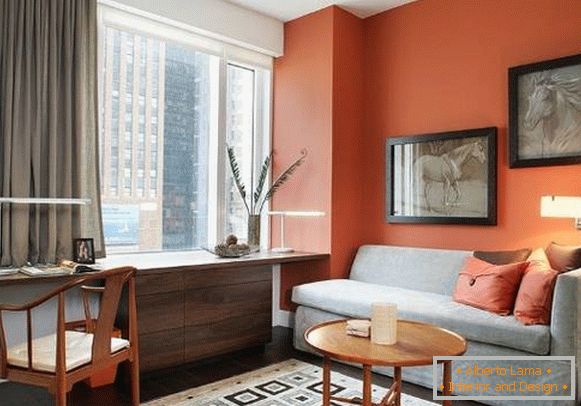 съвременен дом-офис-оранжев цвят