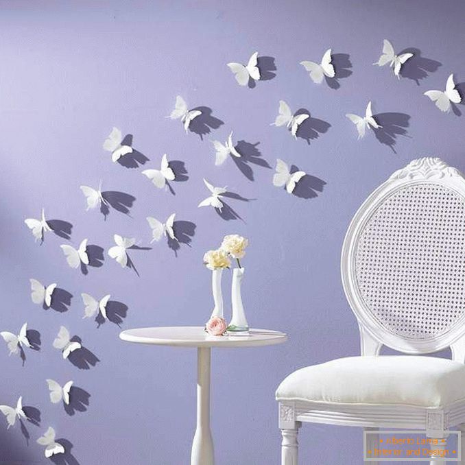 Декориране на стените със собствените си ръце от удобните материали - пеперуди от хартия
