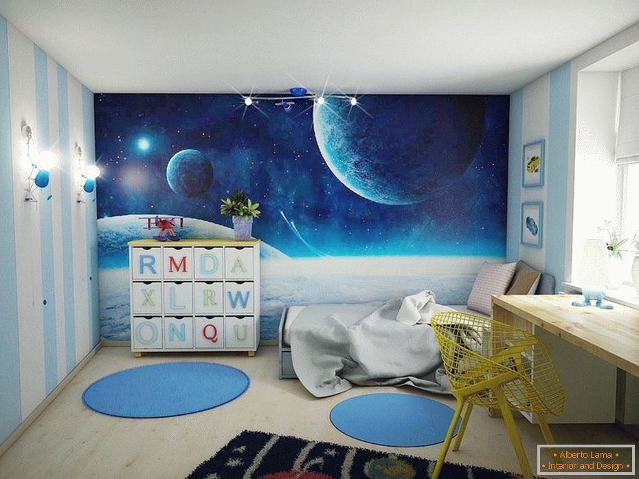 Стая за момче в космическом декоре