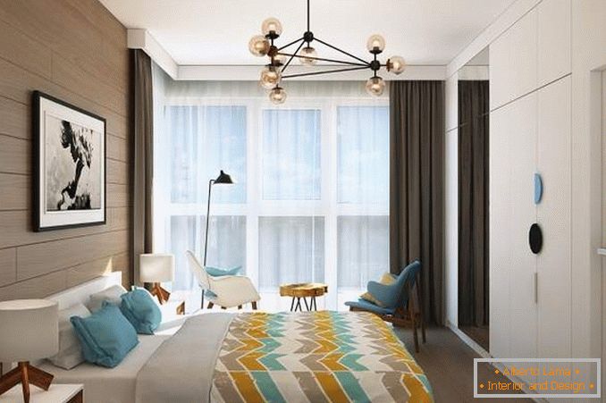 Панорамни прозорци в дизайна на спалнята - снимка 2017