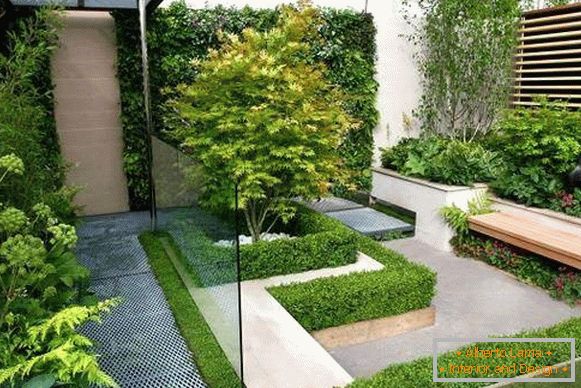 Чист минималистичен дизайн на градината парцел