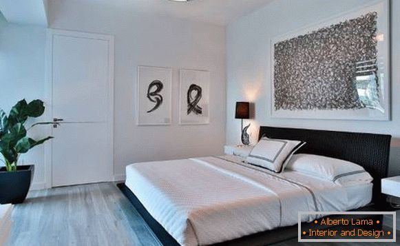 Скандинавска спалня с плаващ кварц