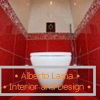 Червено-бял дизайн на тоалетна