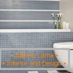 Комбинацията от плочки и мозайка в дизайна на тоалетната