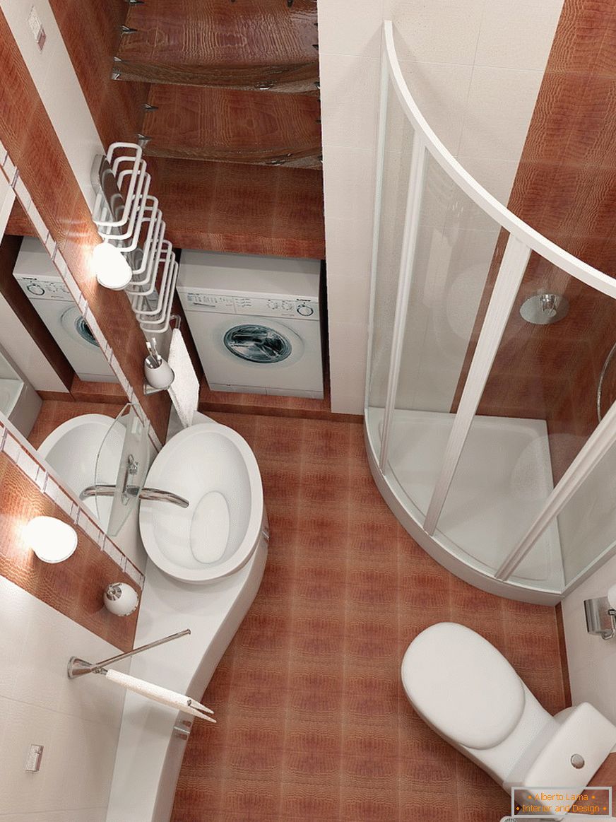 Интериорът на банята е съчетан с тоалетна