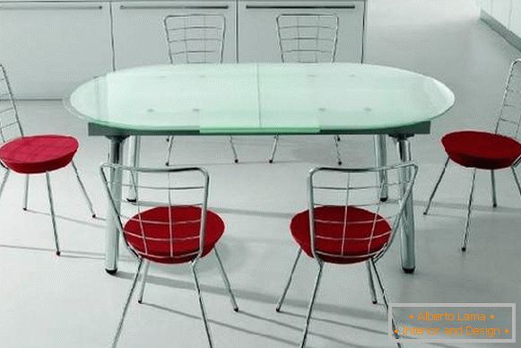 маса за хранене, изработена от сгъващо се стъкло, снимка 40