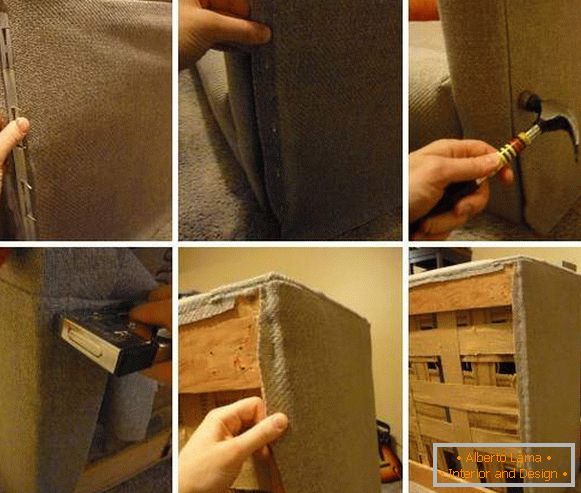 Изваждане на тапицирани мебели - стъпка по стъпка пример за диван