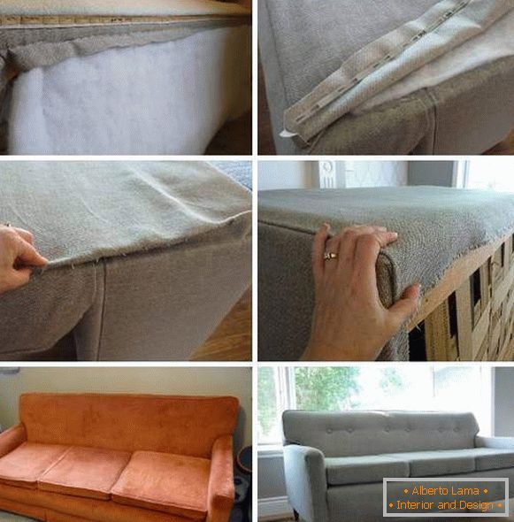 Ремонт и възстановяване на мека мебел - участък от дивана