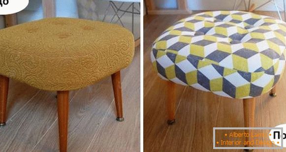 Ремонт на мека мебел - снимка на татко преди и след