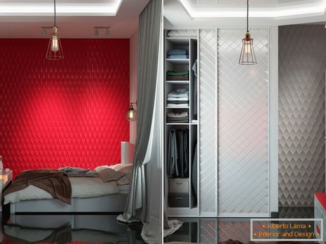 Богато червено в дизайна на спалнята
